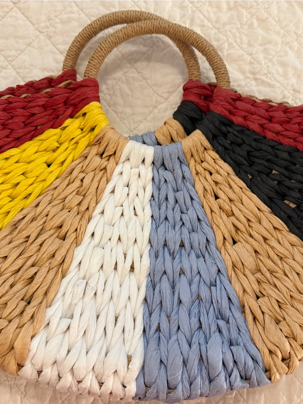 Multi Colored Straw Bag